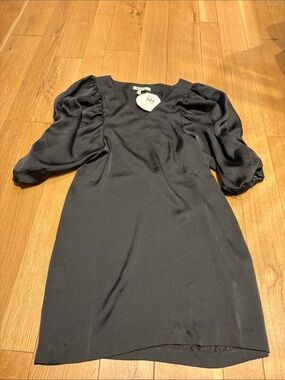 BCBGeneration Black Puff-Sleeve Mini Dress